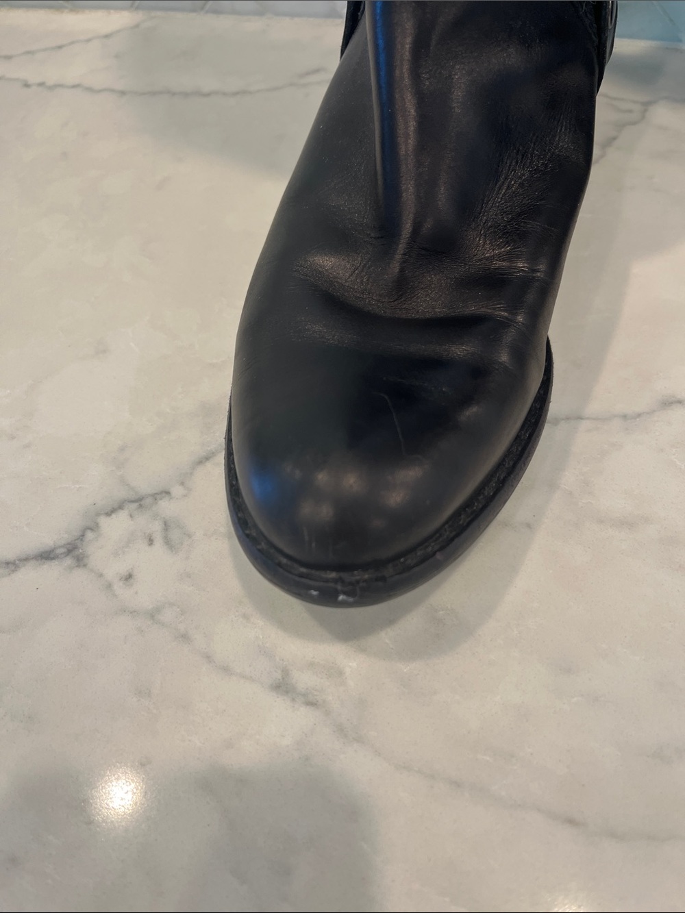 Via Spiga Black Tall Leather Riding Boots - Picture 4 of 8